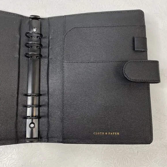 Cloth and Paper Foundations Black Leather Planner - Picture 10 of 16